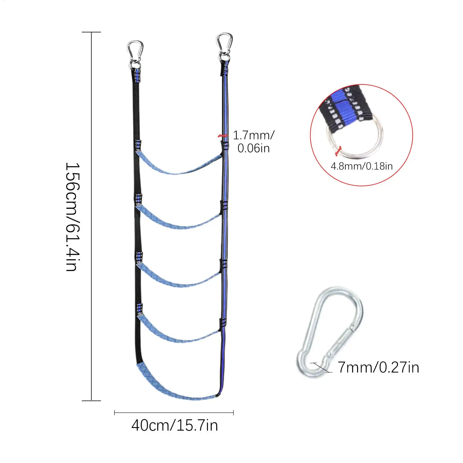 Scala di corda da imbarco Scala da arrampicata laterale per kayak a 5 gradini Antiscivolo per carichi pesanti Assist per arrampicata Accessori per kayak a sgancio rapido per