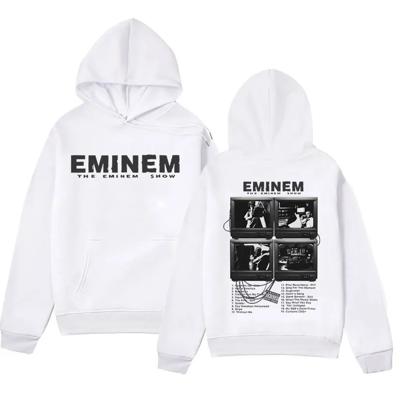 Rapper Eminem Music Album Hoodies para homens e mulheres, presente World Tour, capuz gráfico para fãs, estilo Hip Hop, moletom extragrande, streetwear