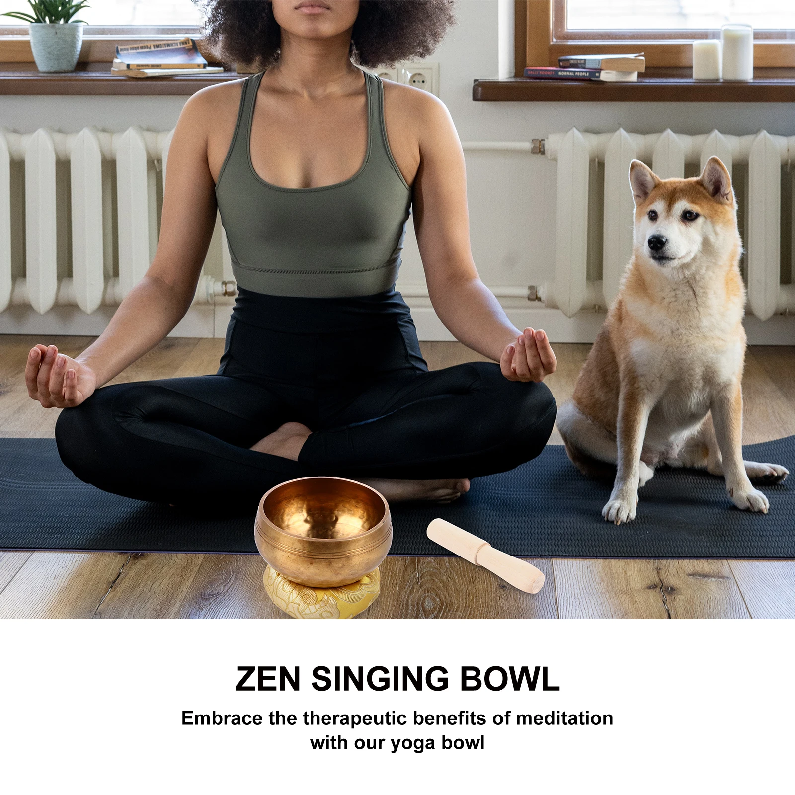 

1 set Tibetan Singing Set Yellow High-Quality Meditation Yoga For Relaxation Sound Therapy Nepal Bowl Copper Singing Bowl