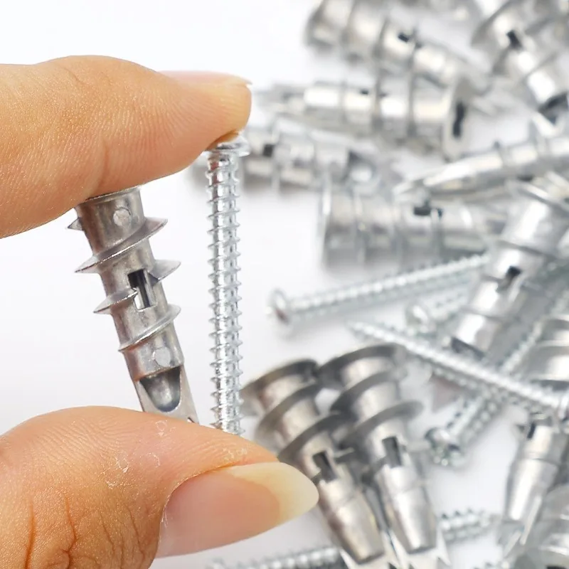 5/50 Sets Metal Hollow Wall Anchors with Screws Zinc Alloy Self Tapping Fixings for Drywall Plasterboard Plywood Installation