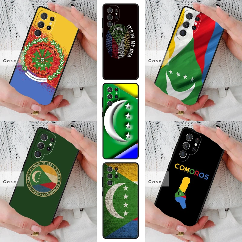 Comoros Flag SOFT TPU Phone Case for Samsung Galaxy S26 S25 S24 S23 S22 S21 S20 Note10 Plus FE Ultra Cover