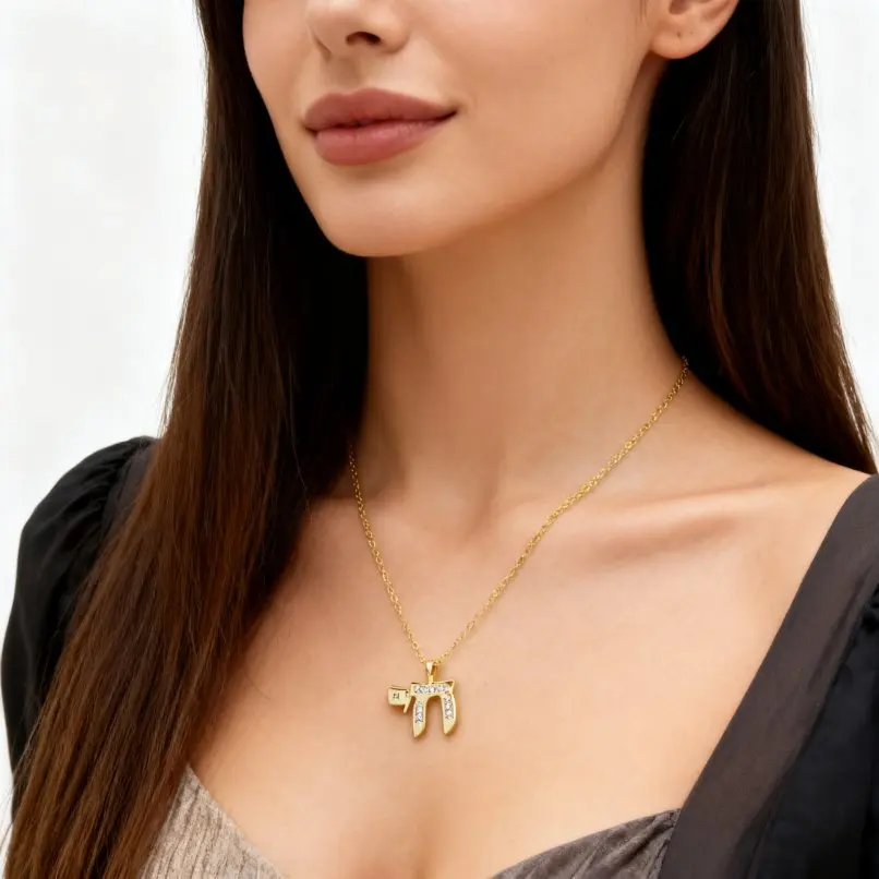 

10 шт. цепочек с кубическим цирконием, невидимая фурнитура, еврейская каббала, религиозные, золотистого цвета, медные, с буквами алфавита, 18+2 дюйма