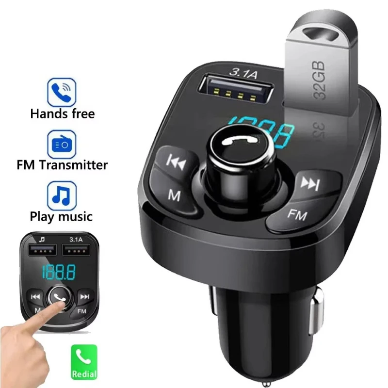 1/2/4/6pcs Transmitter Wireless Bluetooth Car MP3 Player Dual USB Fast Charging Adapter In Car Noise Reduction Audio Receiver