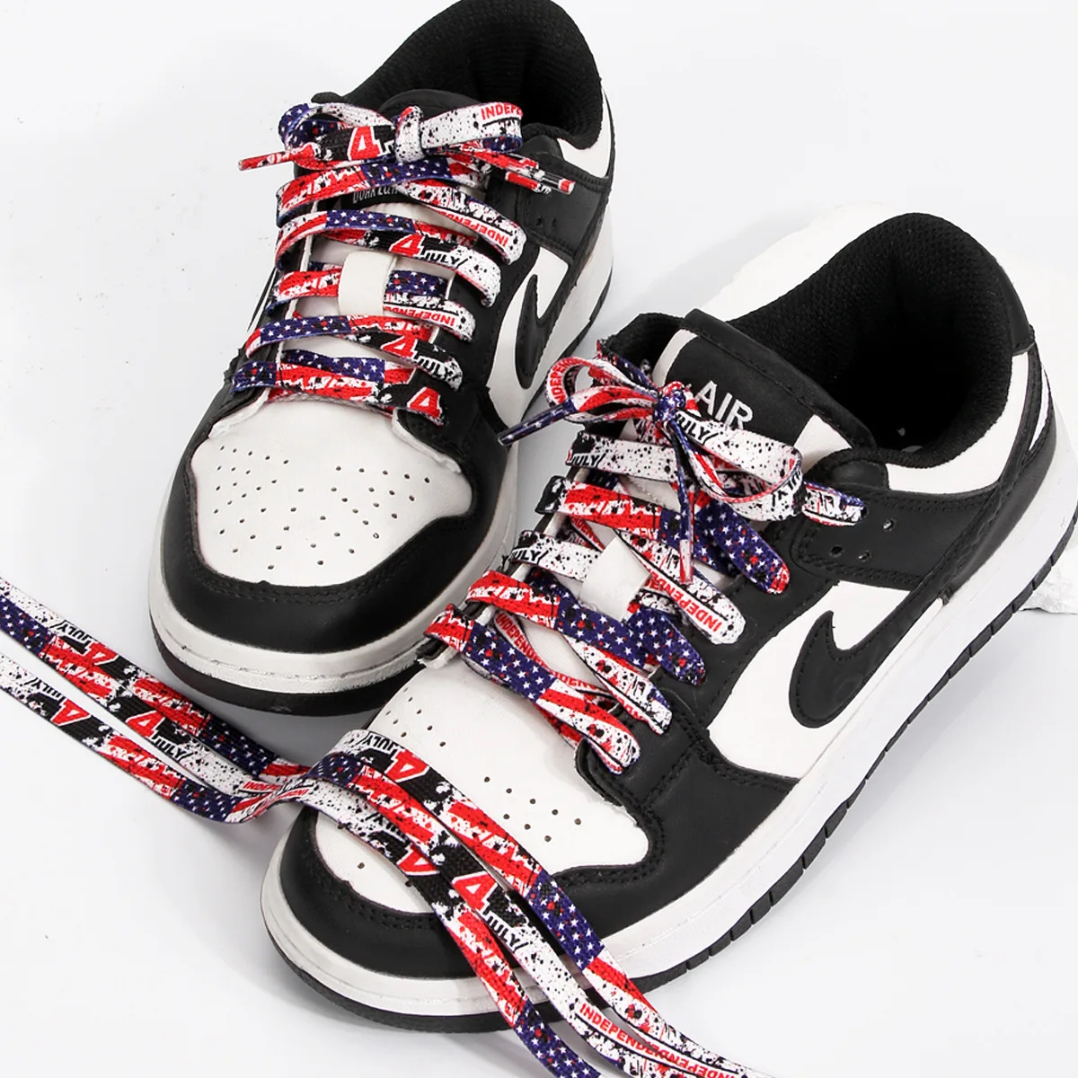 Colorful Tie Dye Personalized Shoelaces for White Sports Board Shoes - Durable Printed Laces for Sneakers