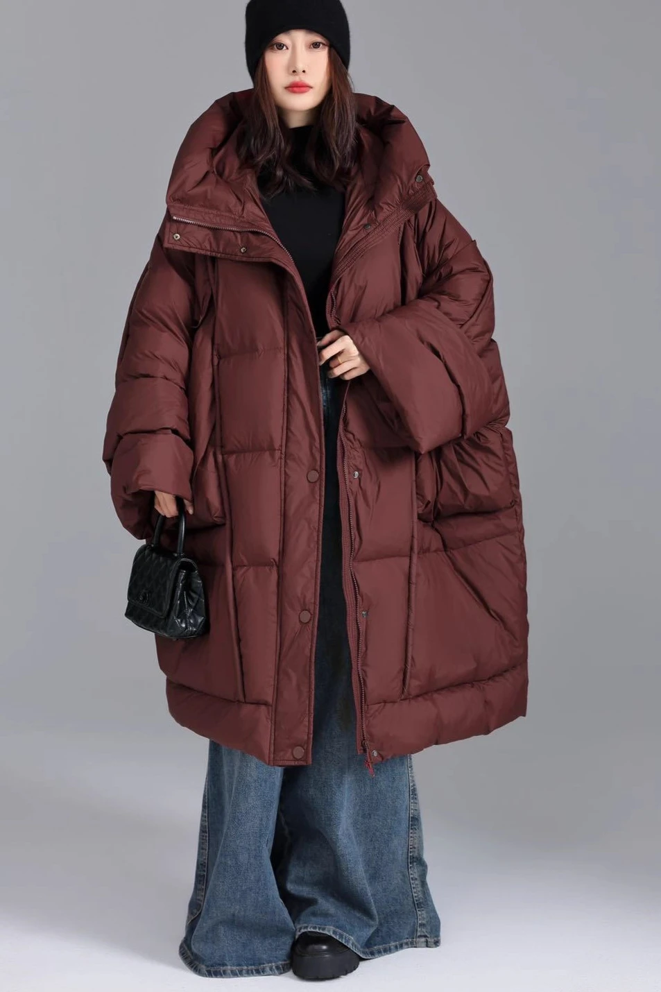 Winter European Oversized Women's Down Jacket Windproof Commuting Plus Size Down Jacket