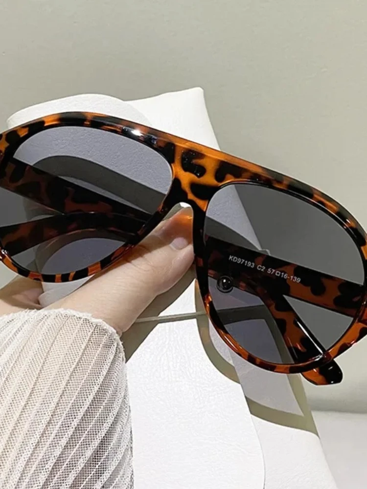 Lunettes de soleil aviateur oversize tendance pour femme, style vintage, verres vert orange, protection UV400, pour homme, sport en extérieur, conduite, dégradées