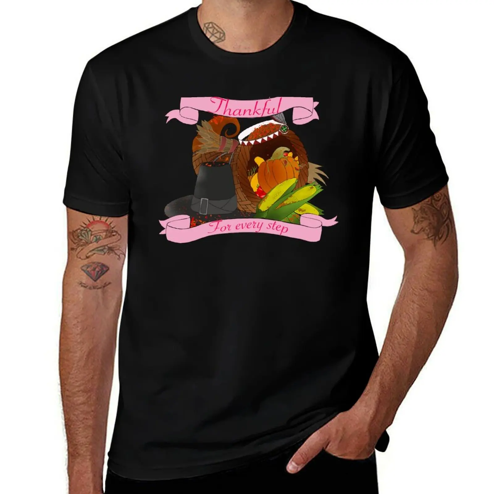 Thankful for Every Step (Thanksgiving 2023) T-Shirt Plus Size Simple Casual Top T-Shirt
