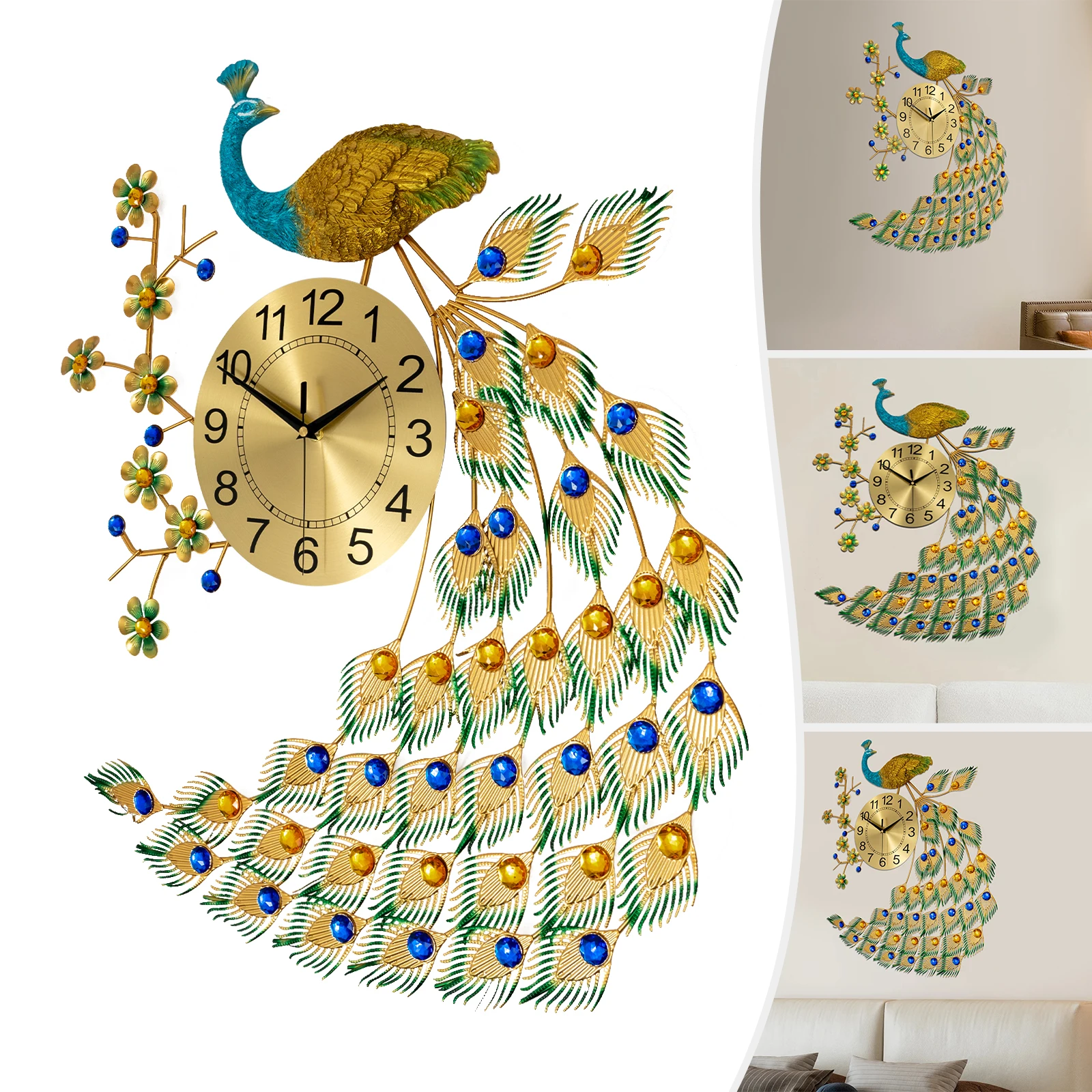 Iron Wall Clock,Gol… - image