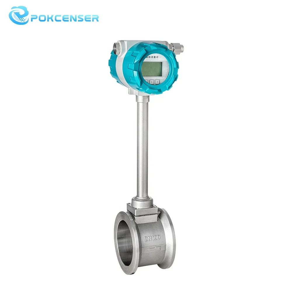 Pokcenser high temperature digital RS485 propane biogas gas vortex air flow meter price