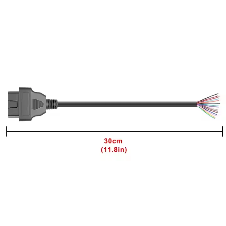 16 Pin OBD2 OBD-II Male Connector to Open Plug Wire OBD Diagnostic Extension Cable Pigtail for DIY