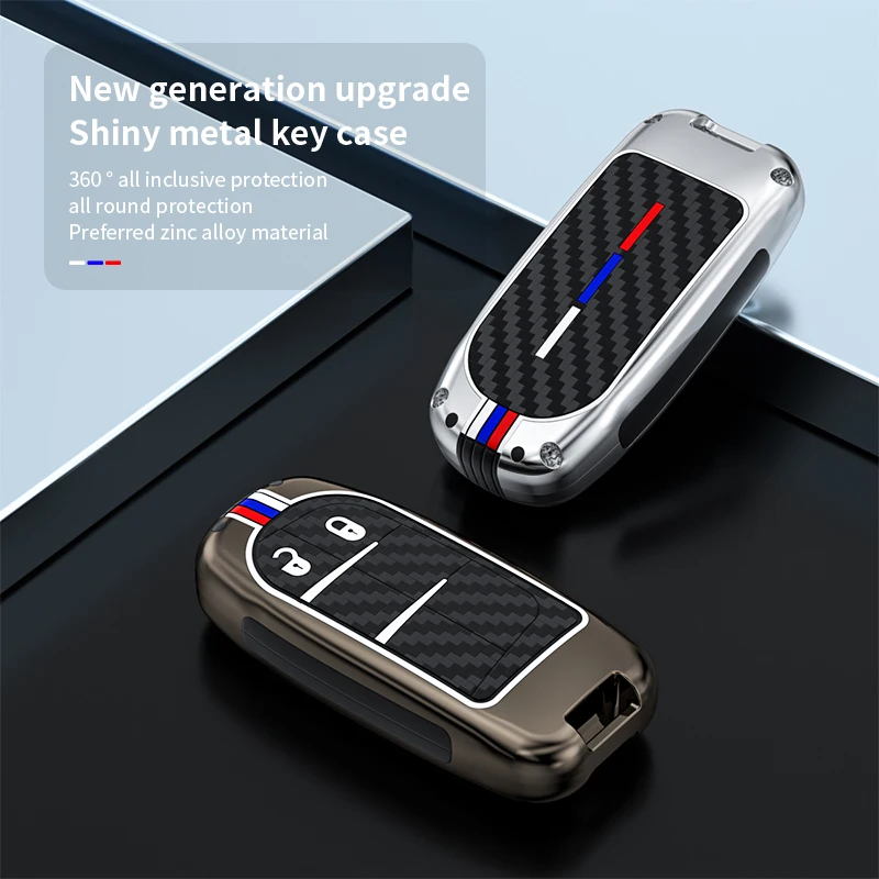 

Zinc Alloy Car Key Case For Dodge RT Challenger Charger Journey RAM Remote Control Protector For DODGE R/T Logo Car Key Cover