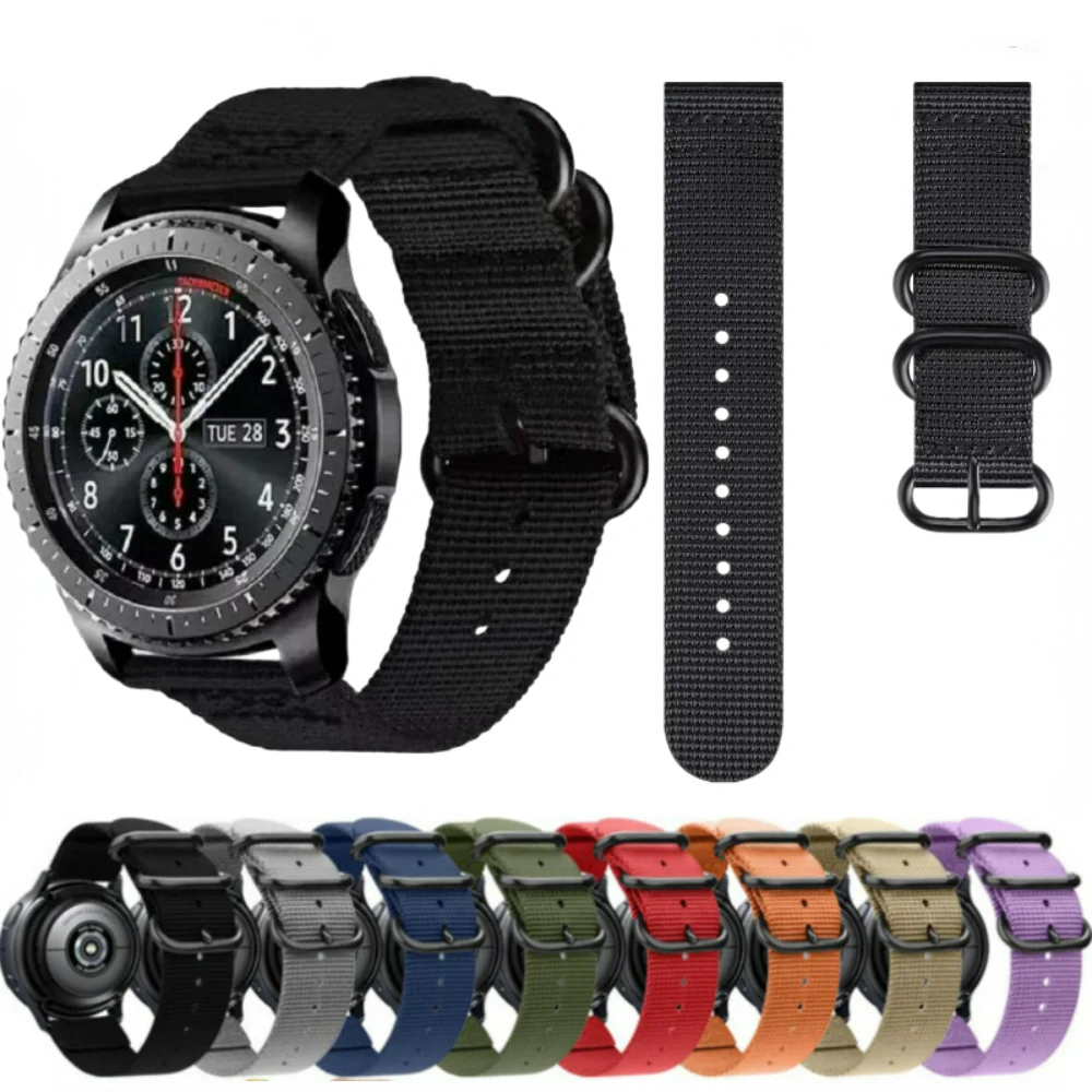 

Strap For Samsung Galaxy Watch 46mm/Gear S3 Classic/Frontier/3 45mm Huawei Watch 3/GT 2 46mm for 22mm Nylon Bracelet Amazfit GTR