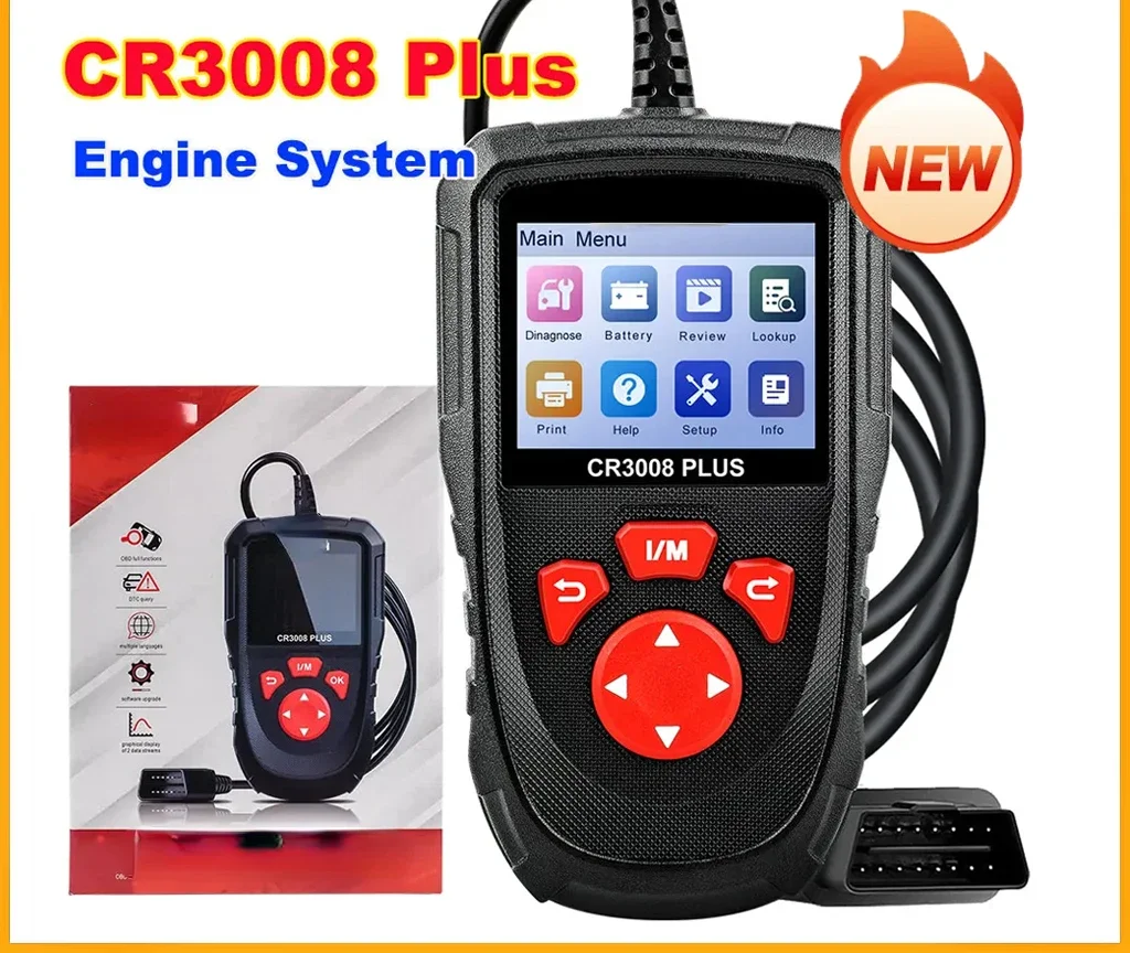 CR3008 PLUS Full OBD2 Diagnostic Tools Car OBD OBD2 Automotive Scanner Check Engine Battery Free Update Online