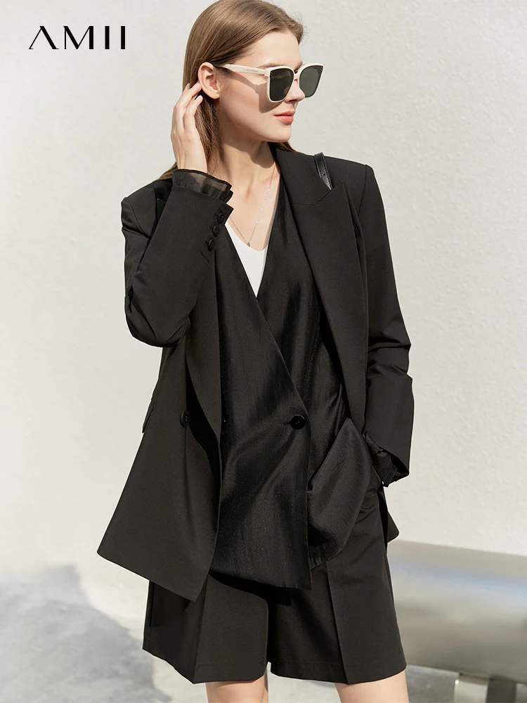 

Amii Minimalist Spring Suit Jacket For Women,Office Lady Suit Pants,High Waist Shorts,Women's Vest Casual Business Suit 12240034