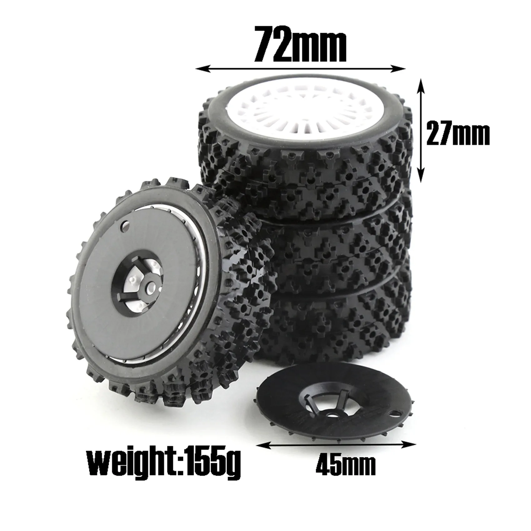 B24C-8Pcs Rubber Tire Wheel Tyre For Tamiya XV01 TA06 TT01 TT01E TT02 TT02B PTG-2 1/10 RC Car Upgrades Parts Accessories,2