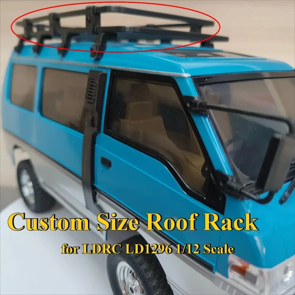 For LDRC LD1296 1/12 Scale RC Van Custom Size Roof Rack Exterior Decor Mod Upgrade Parts Simulation Luggage Carrier Accessories