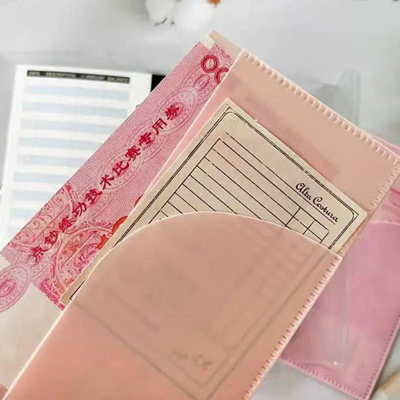 5pcs A6 Notebook Inner Pocket Bag PP Separator Budget Book Loose Leaf Cash Banknote Holder Organizer Storage Pouch Stationery