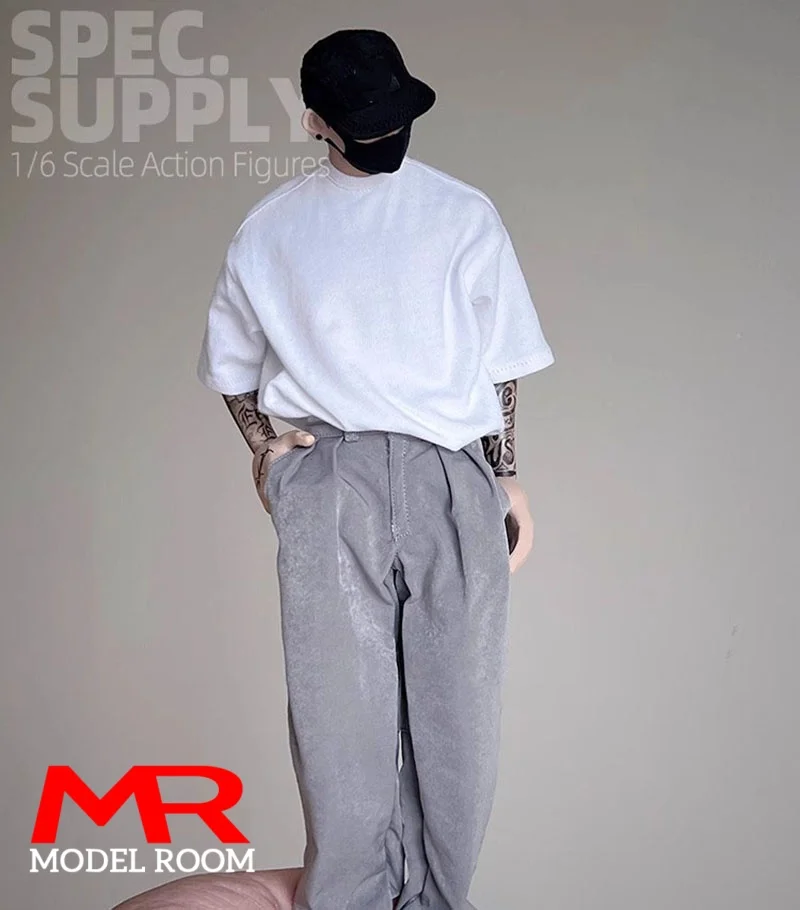 1/6 Scale Male Short Sleeves Vertical Stripe Shirt Casual Pants Clothes Model Fit 12'' Soldier Action Figure Body Dolls