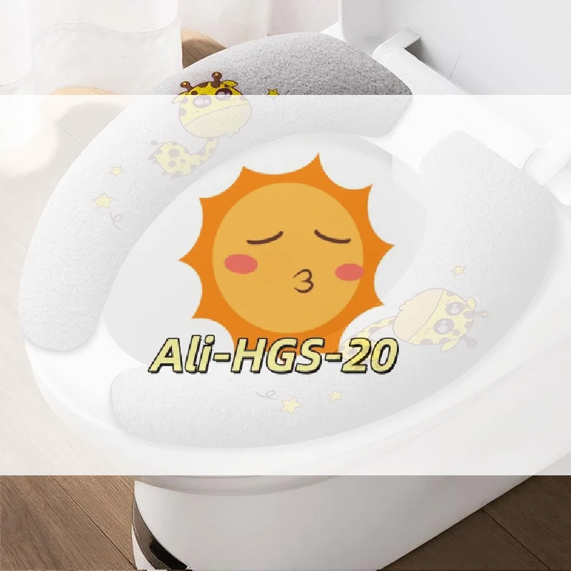 

Universal Toilet Seat Cover 2PCS Cute Cartoon Toilet Stickers Soft Plush Toilet Seat Cushion for Bathroom Home Decor
