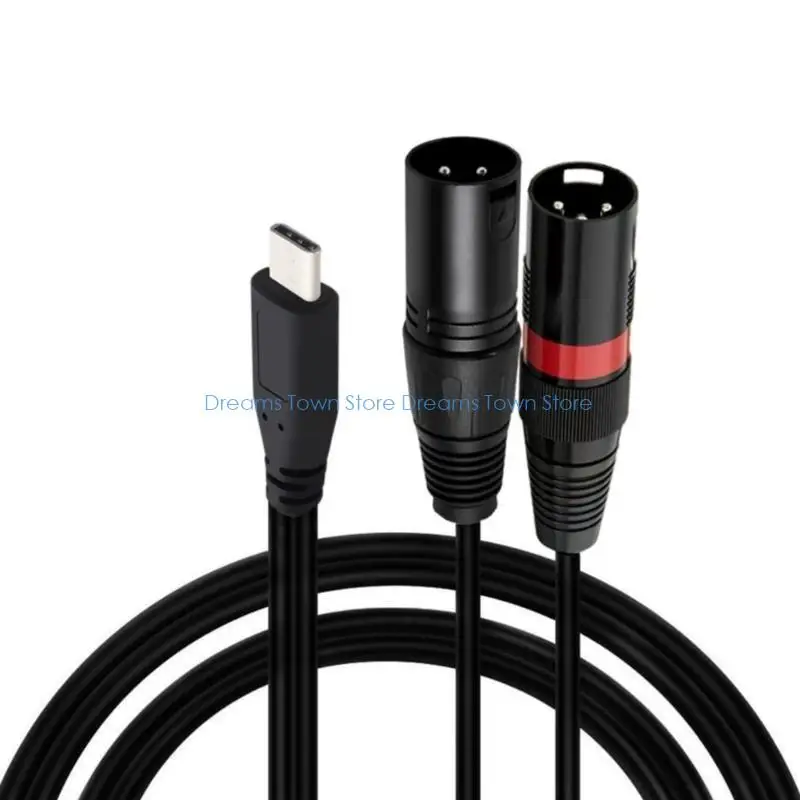 HX6A Type C to 2XLR Male Audios Cable for Use with Amplifiers Mixer Stage Sound Systems Professional Audios Equipment