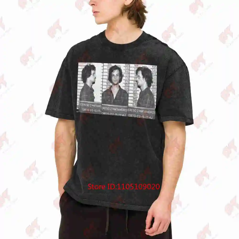 Spencer Reid Mugshot Criminal Minds Tv Series Vintage Vintage Washed Tee Pure Cotton T-Shirt
