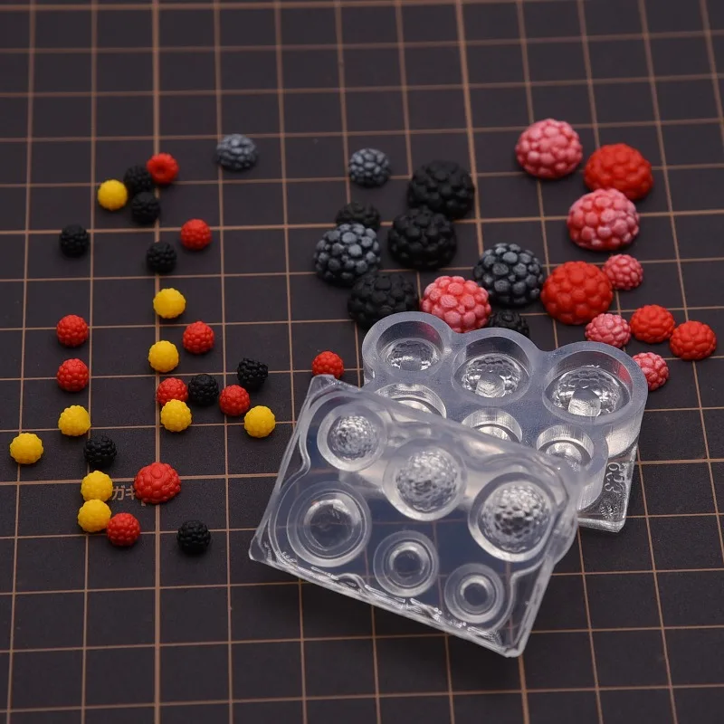 Mini Blueberry/Raspberry Transparent Silicone Mold DIY Ultra-Light Clay Doll Simulation Food Play Fruit Modeling Polymer Clay