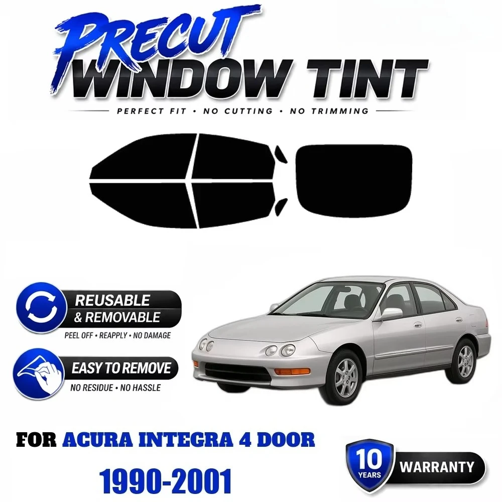 Custom Precut Automotive Privacy EPU Window Film For Acura Integra 4 Door 1990-2001, Blocks UV Rays & Reduces Solar Heat car