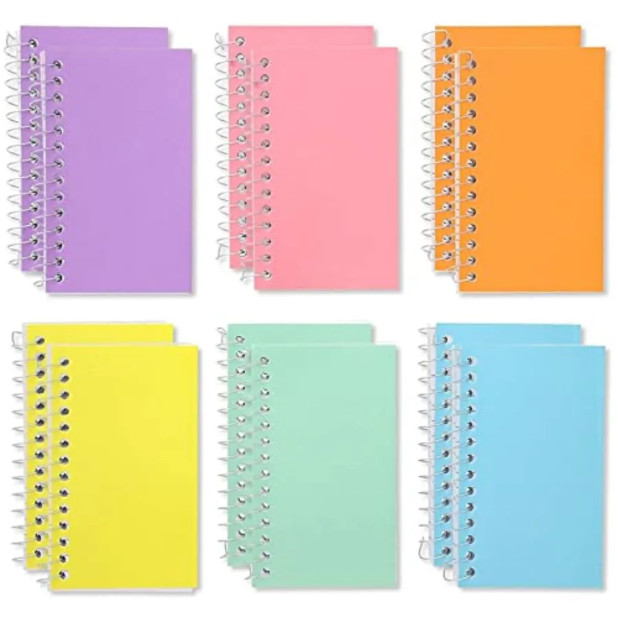 

Paper Junkie 12-Pack Small Spiral Notebook 3x5, 40 Sheets, 80 Pages Per Notepad, College Ruled Lined Paper for Office Supplies,