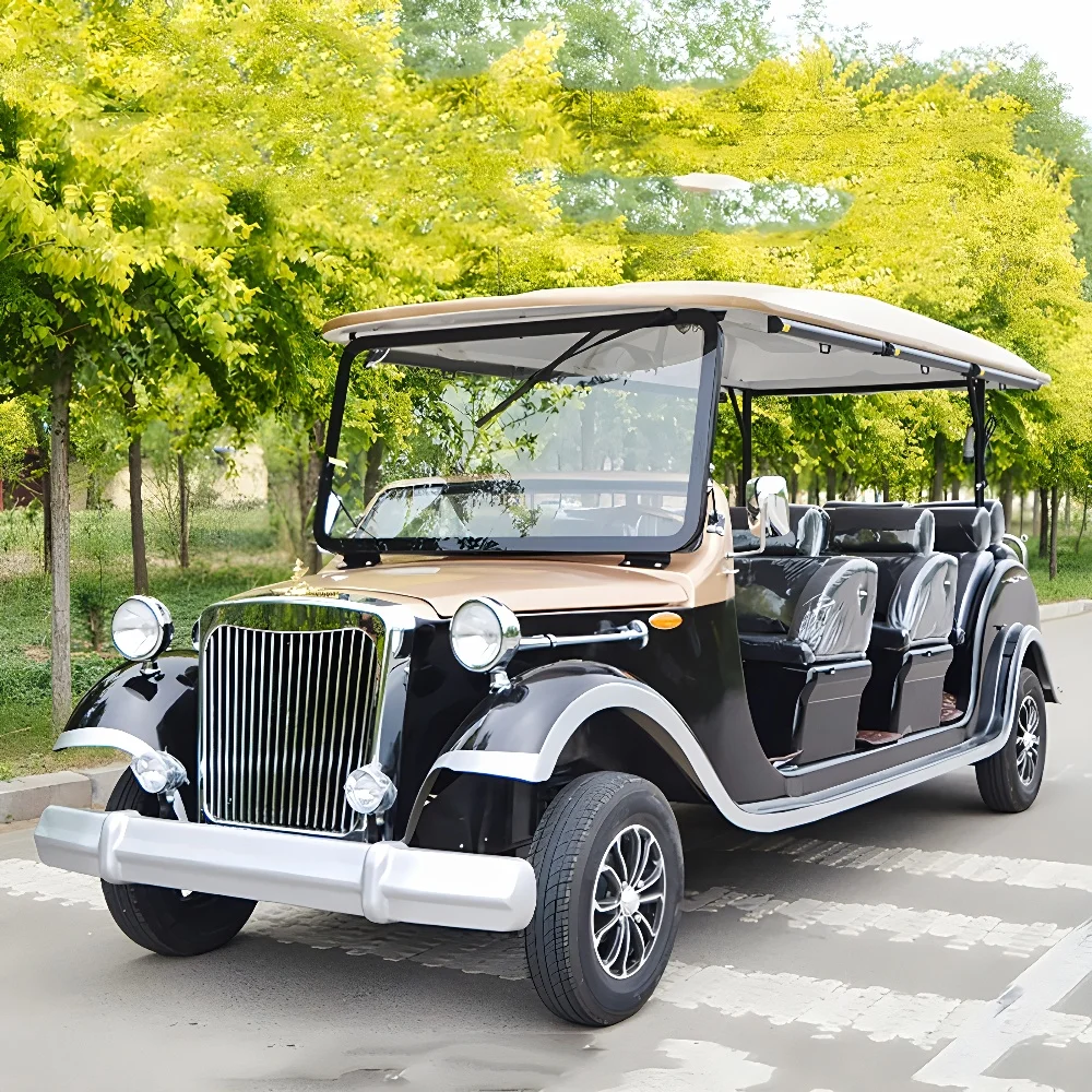 8 Seats Lead Batteries Classic Car on Board Charging Origin Type Classic Shuttle Trolley Bus Shuttle for Scenic Spots