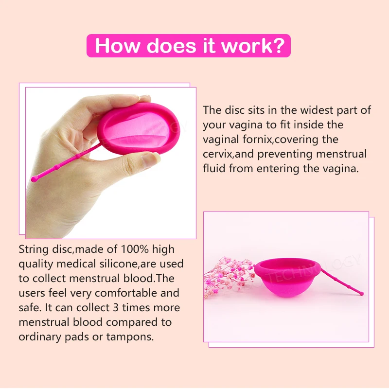 女性用月経ディスク、コード付き、再利用可能な医療用シリコンディスクコレクター、生理用月経ディスク、月経コパ