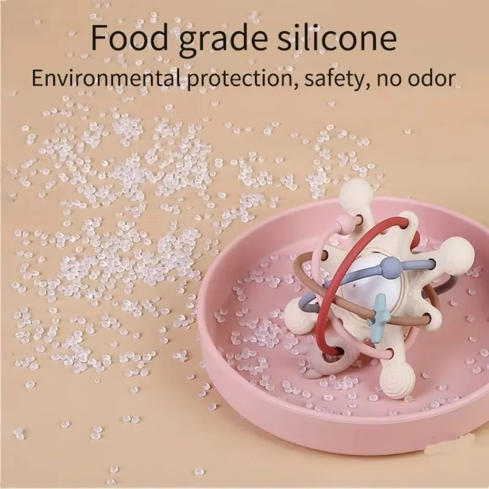 Geschenk Siliconen Rammelaar Zachte Bal Tandenknarsen Zintuiglijke Bijtring Bed Bel Montessori Bal 0-36 Maanden