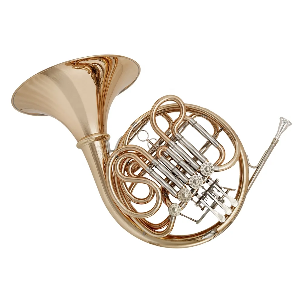 SEASOUND Factory OEM Cheap Bb/F 4 Keys Double Gold French Horn JYFH947