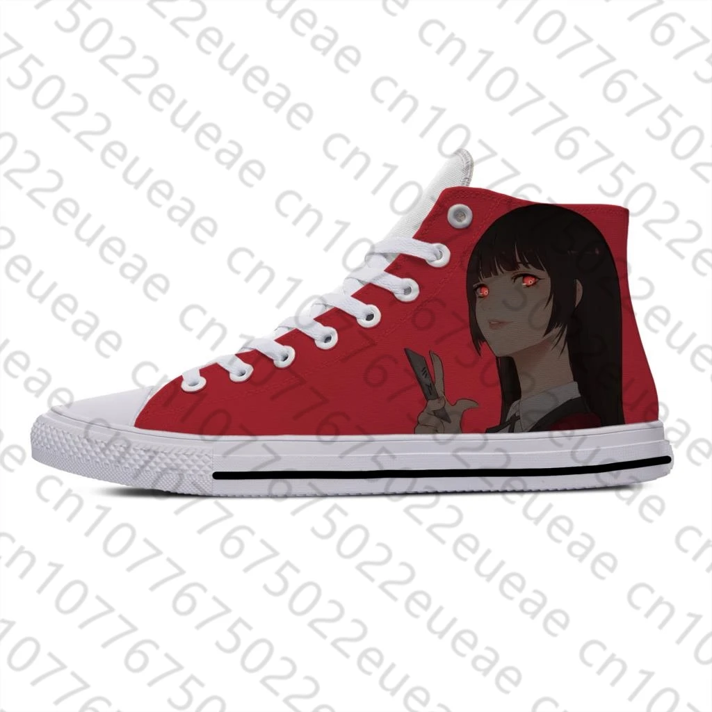 Hot Japanese Manga Anime Kakegurui Jabami Yumeko Casual Shoes High Top Lightweight Board Shoes Breathable Men Women Sneakers