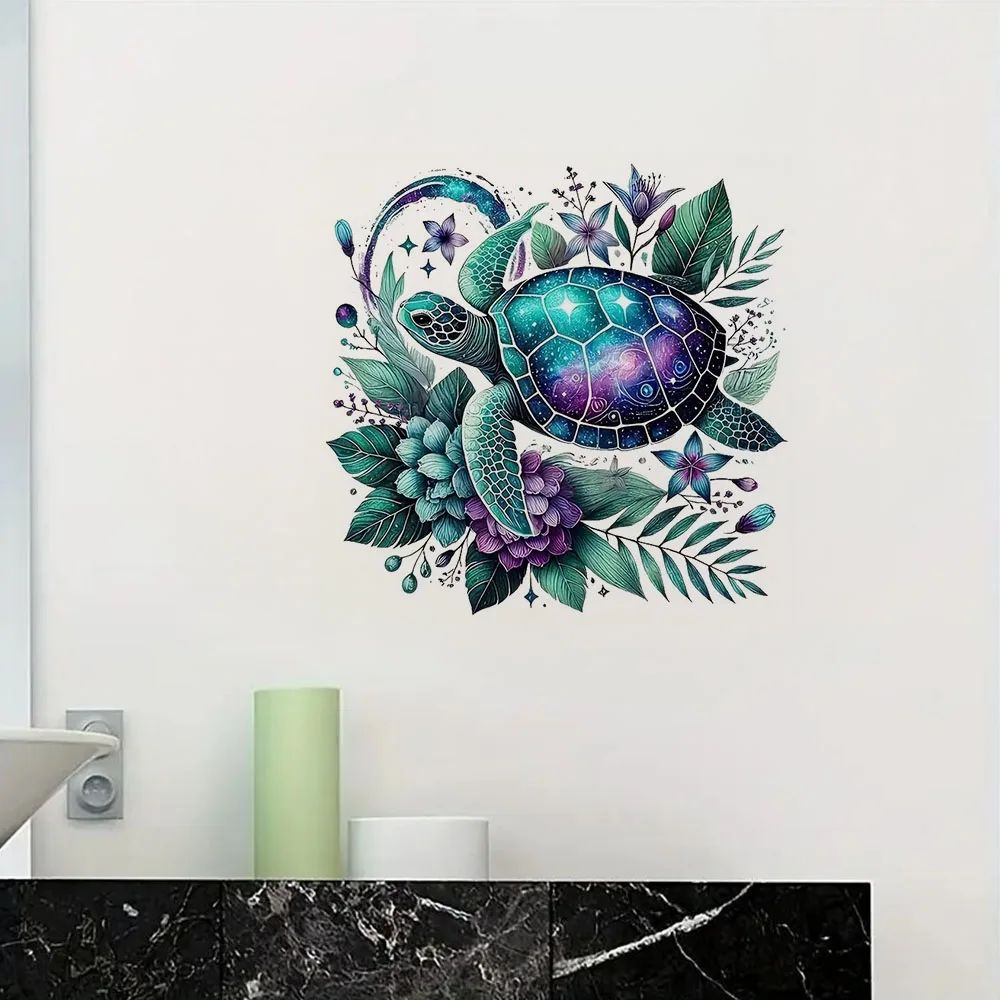 Lucky Turtle Vinyl Decal Stickers, Bright Wall for Home, Cabinet, Door,Refrigerator Decoration, Vinyl Car Decals