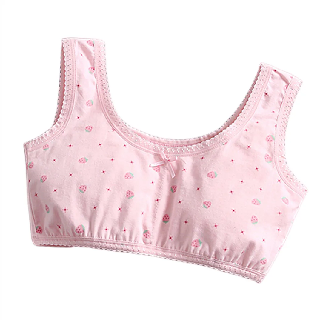 Growing Girl Bra Cotton Quality Underwear Teenager Girl Training Breathable Bra Children Quality Top Tanks Bra Size 130-160