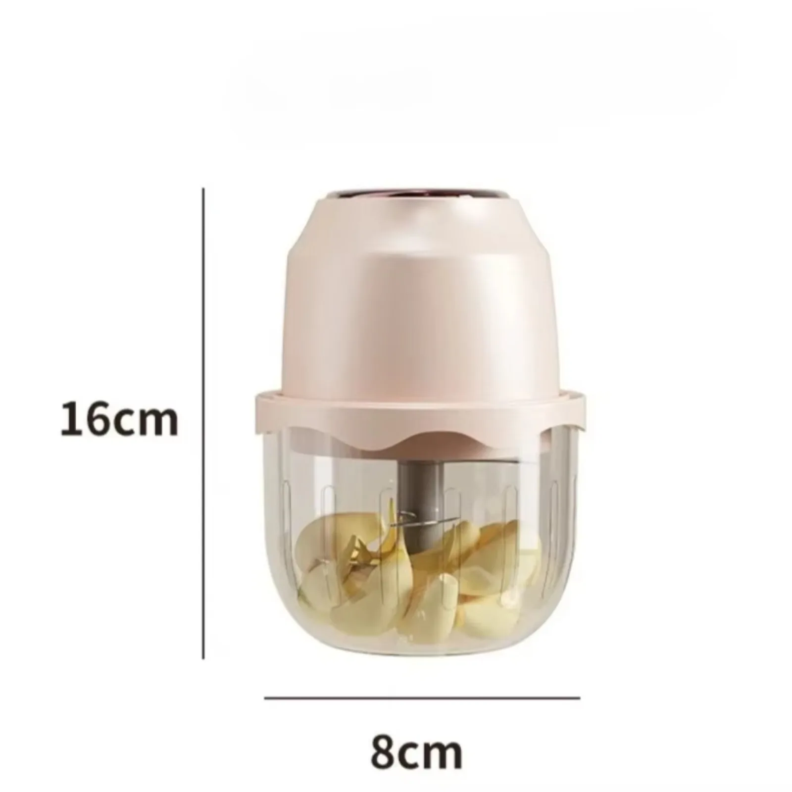 Electric Garlic Chopper 350ML Glass Bowl Type-C Rechargeable Onion Mincer Food Processor Portable Kitchen Tool for Ginger, Chili