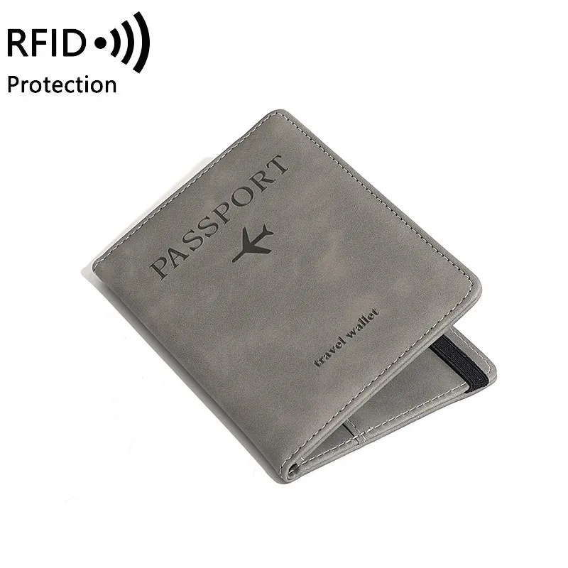 กระเป๋าใส่พาสปอร์ตสไตล์เรโทรสุดเท่ ทำจากหนัง PU ป้องกัน RFID พร้อมช่องใส่ตั๋วเครื่องบิน สำหรับการเดินทาง กันน้ำ