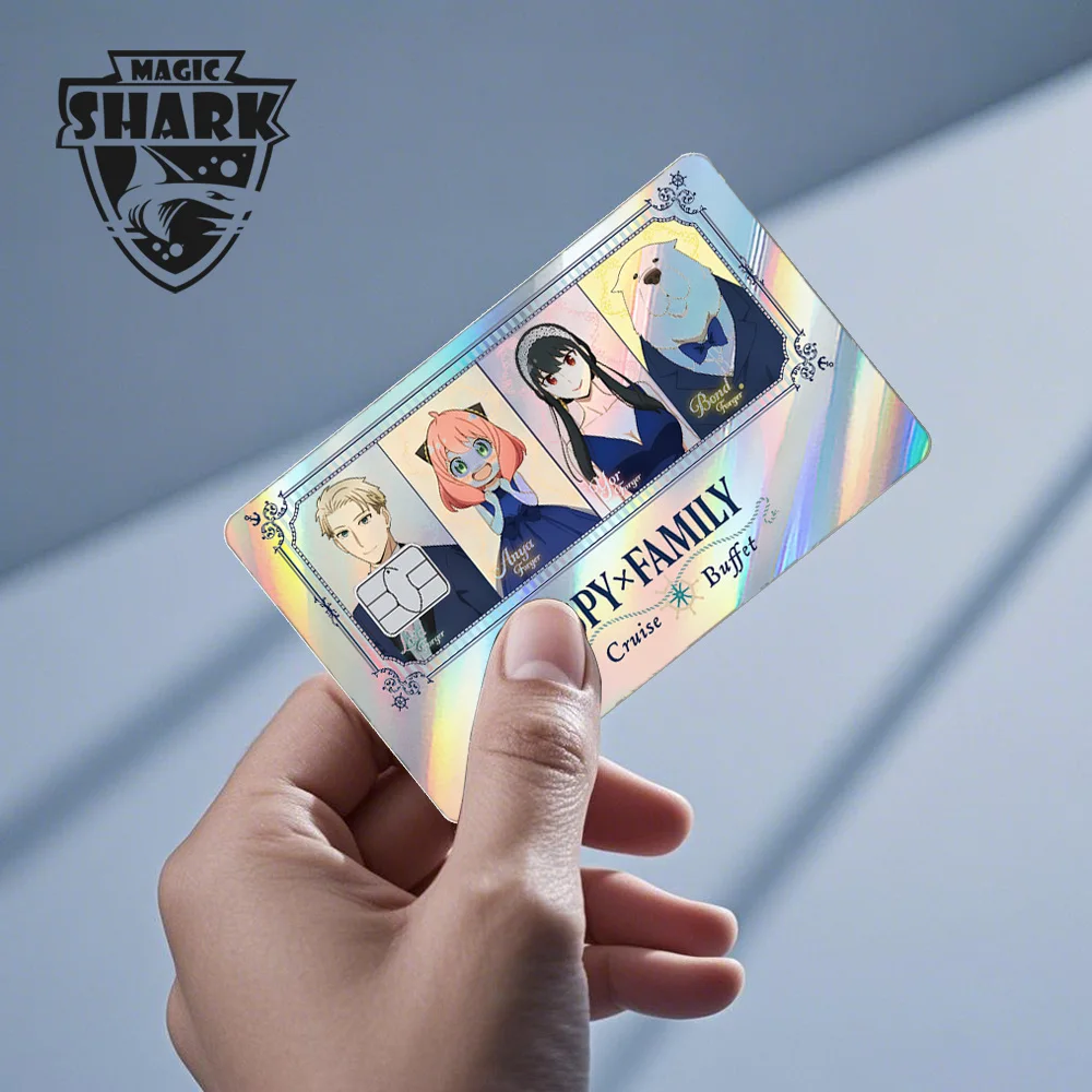 Magic Shark SPY X Family Anime Holographischer Aufkleber-Film für Kleine und Große Kredit-, Bank- und Debitkarten Ohne Chip Ohne Verblassen – Detail 6
