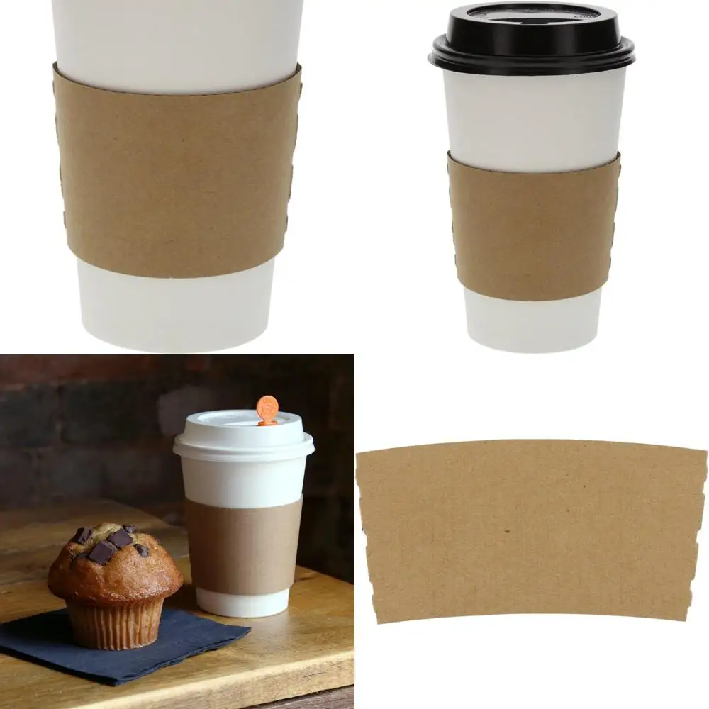 

Recycled Fiber Disposable Coffee Sleeves, 80% Recycled Material, 1000 Count, Caution Hot Warning, Protective for Cups, Fits Vari
