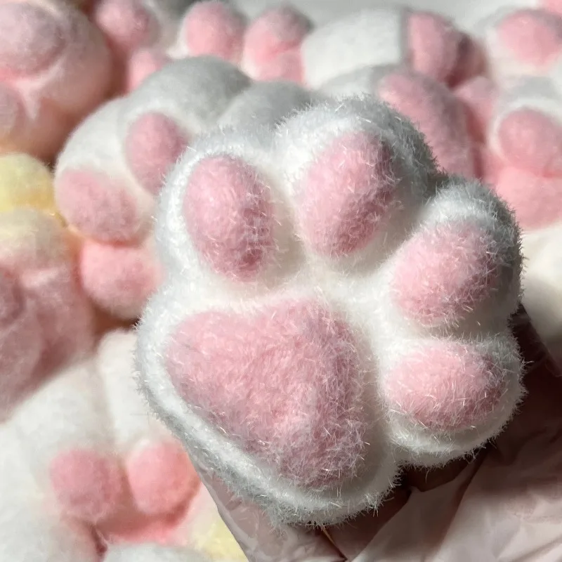 Cute Plush Cat Paw Squeeze Toys Plush Cat Paw Silicone Decompression Toy Reduce Stress Toy Slow Rebound Decompression Kids Toy