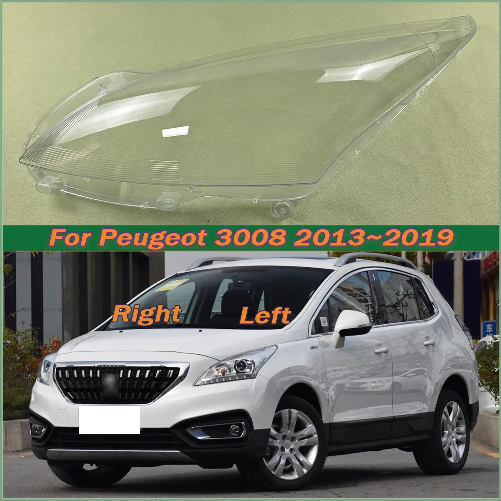 

For Peugeot 3008 2013~2019 Front Headlight Shell Transparent Headlamp Cover Lamp Shade Plexiglass Replace Original Lampshdade