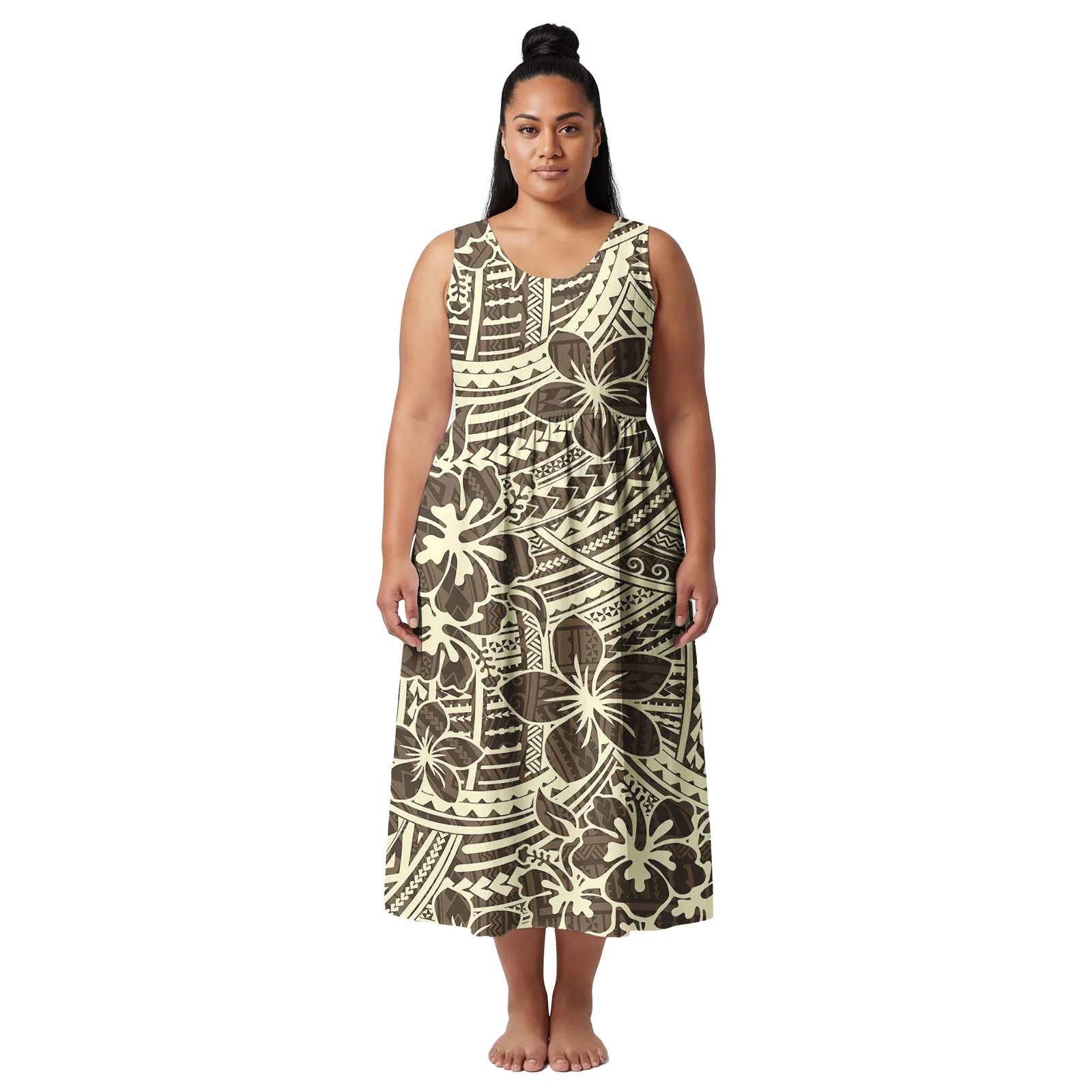 Custom Plus Size Clothes Polynesian Ethnic Style Maxi Skirts Creativity Design Lady Aloha Dresses Tribal Samoan Dress for Women view 2