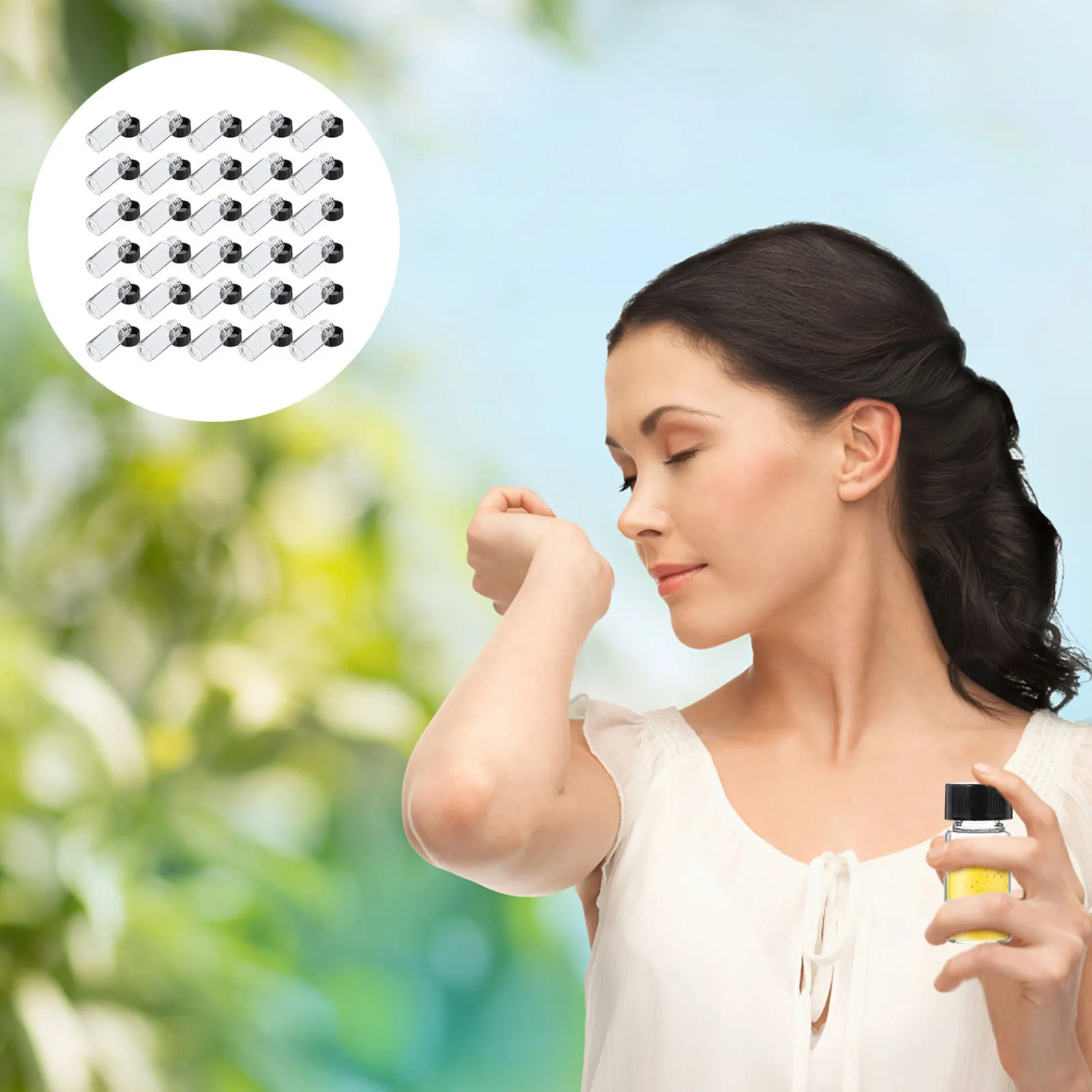 

100Pcs Glass Screw Cap Bottles Small Perfume Holder Liquid Containers Finely Processed Travel Essentials