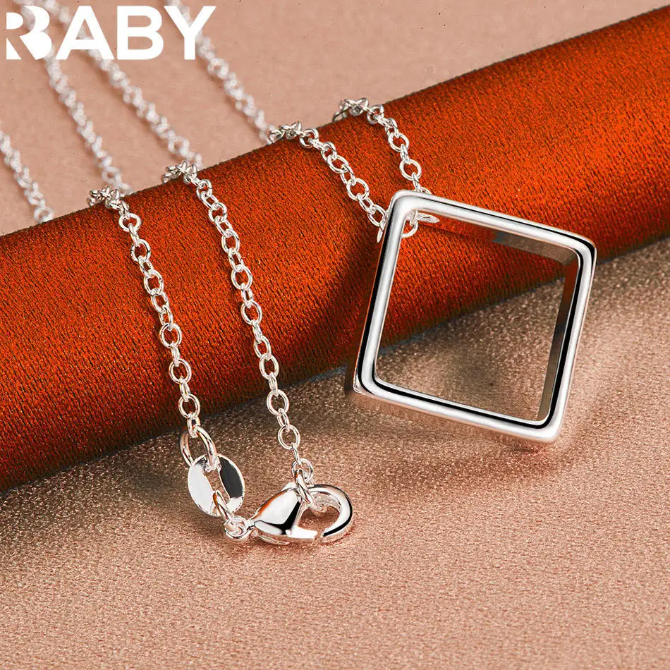 URBABY 40-75 cm 925 en argent Sterling carré pendentif collier pour femmes hommes charme tendance cadeaux d'anniversaire mode fête