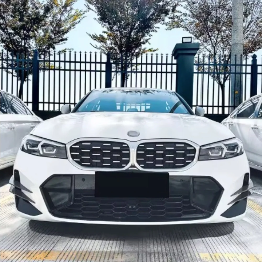 For BMW 3 Series G20 G21 LCI M Sport 2023+ ABS Front Bumper Duck Wing Automatic Front Bumper Body Lip Splitter Decoration Kit