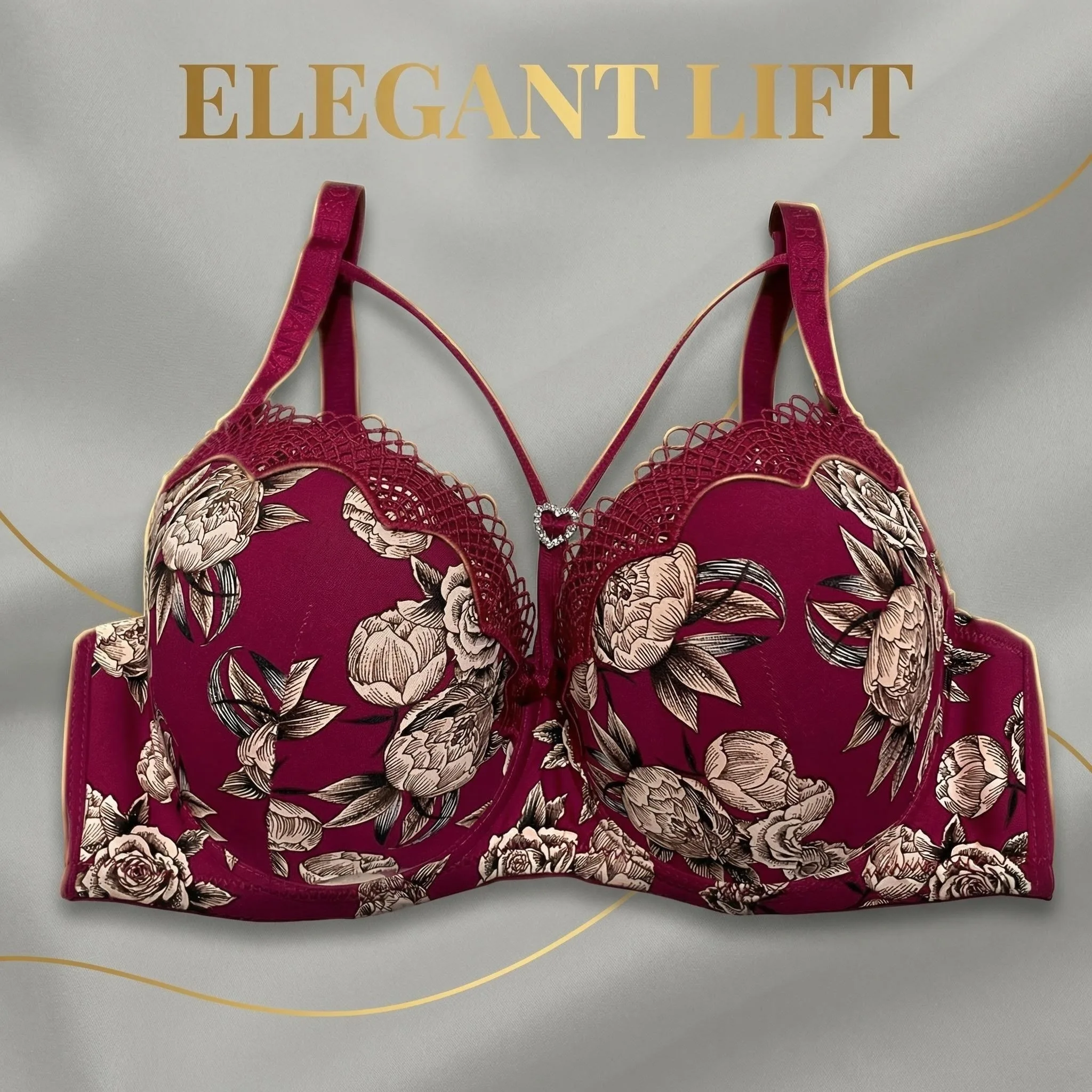 

ZM121D Red color Comfortable and breathable Every day Sexy rose bra underwire push-up Women's underwear High quality Bra