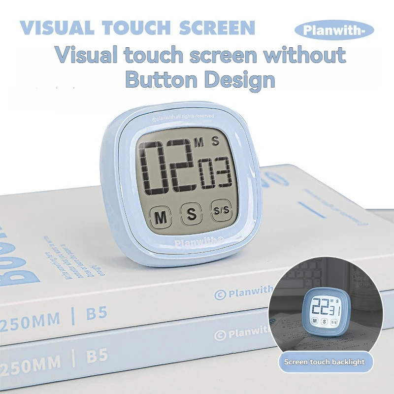 1PC Visual Touch Screen Timer with Back Magnetic Tape Bracket and Simple Timer