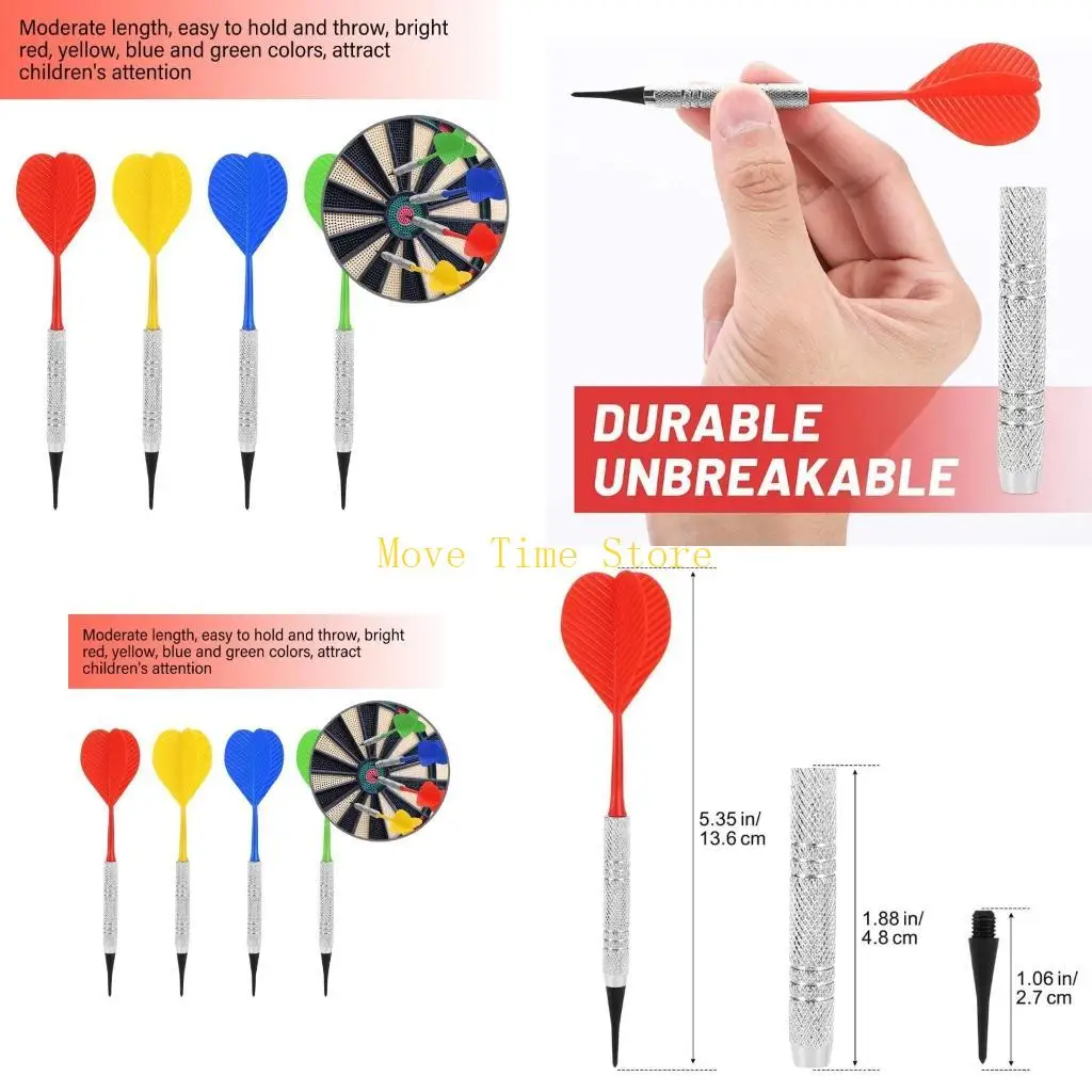 

92me 12pcs Indoor Soft Tip Laarts с дротиками простые пластиковые наконечники в помещении