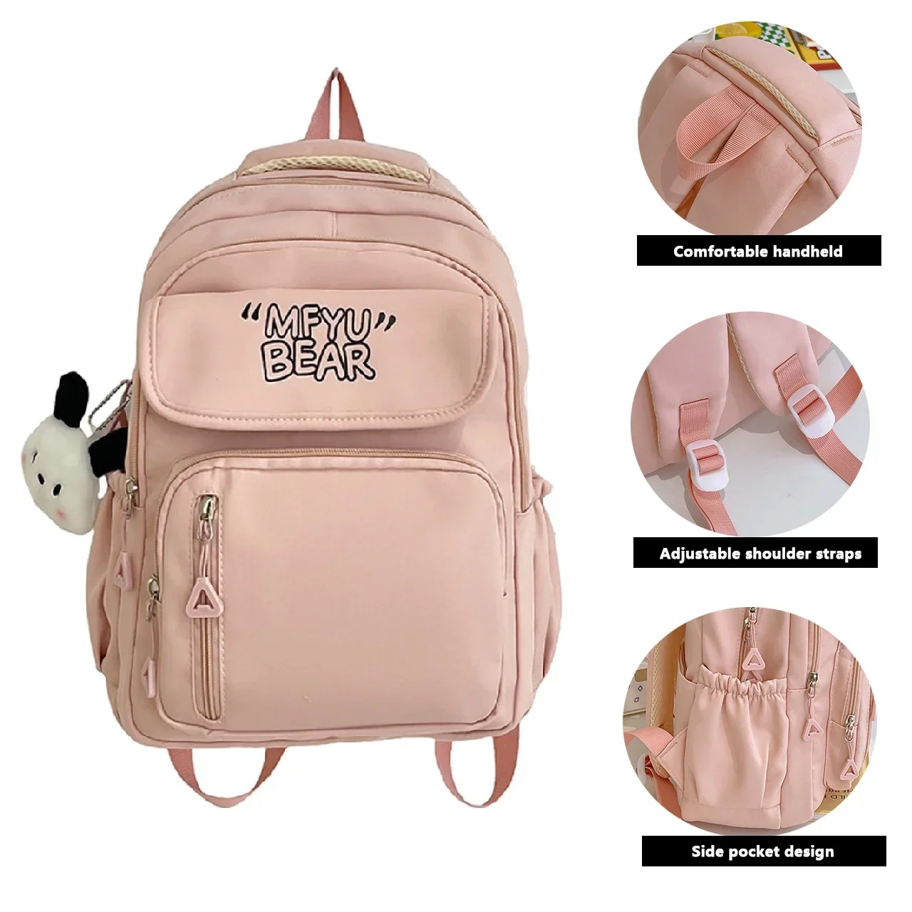 New Fashionable Large Capacity Waterproof Primary School Student Backpack Fashionable Girl Cute Girl Travel Backpack