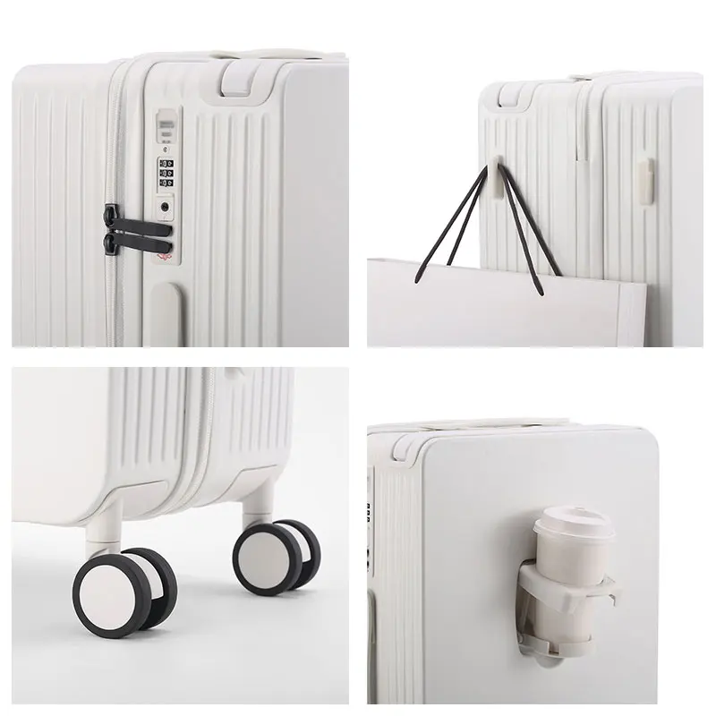 Multifunctional Combination Suitcase, Wide Trolley Suitcase, USB Charging Port, ABS Large Capacity Portable Trolley Case